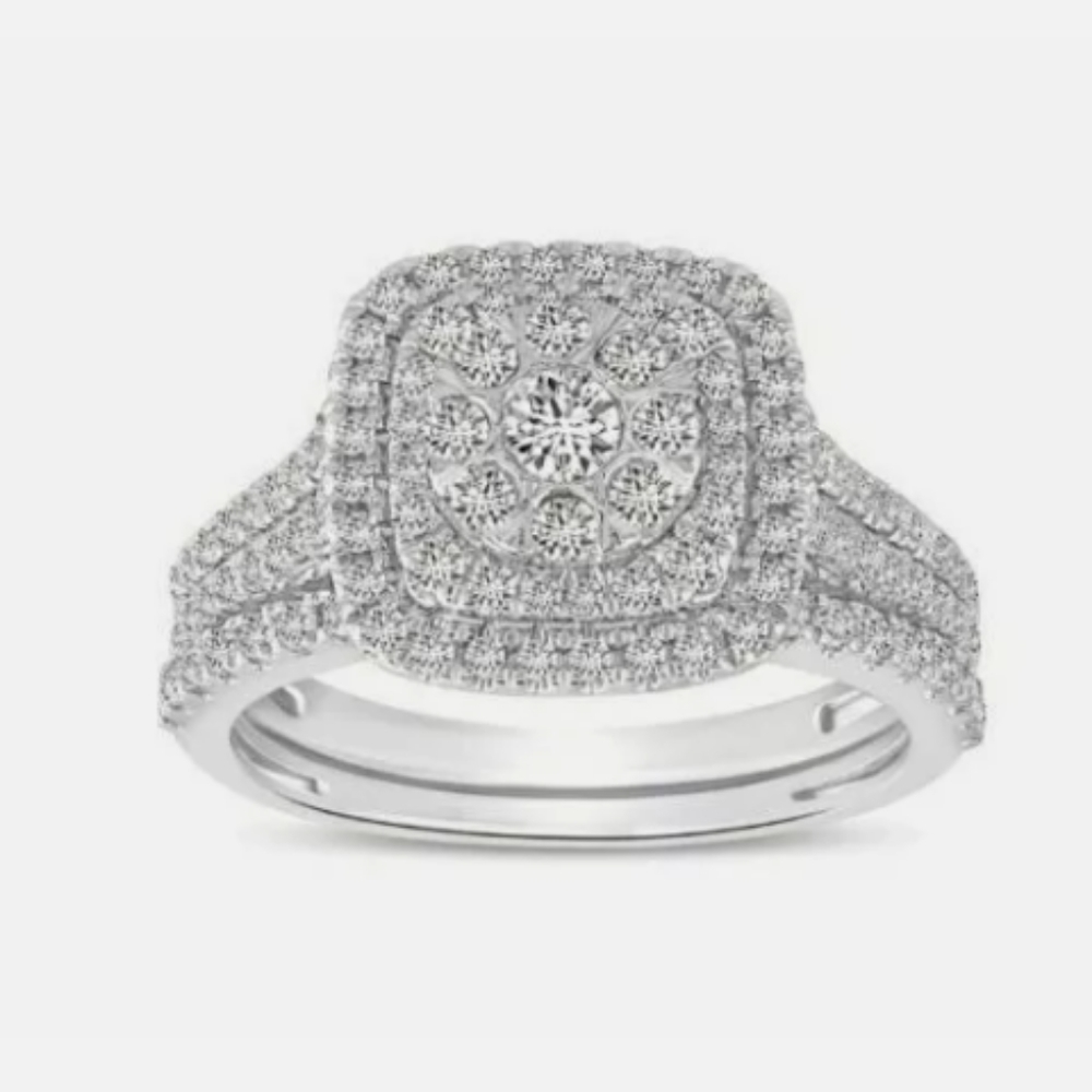 10k white gold 1 tccw diamonds set sale or trade